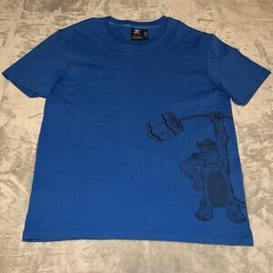 Adidas X Disney Pixar Blue Sulley Monsters Inc Kidcore Y2K Short Sleeve Shirt M